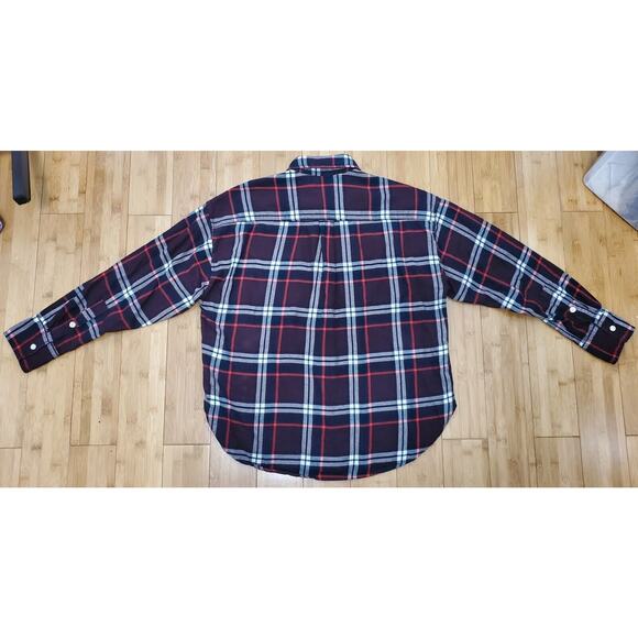 Levi's Flannel Shirt Relaxed Fit Red Check Tartan Plaid Womens Small Long Sleeve - Picture 12 of 12